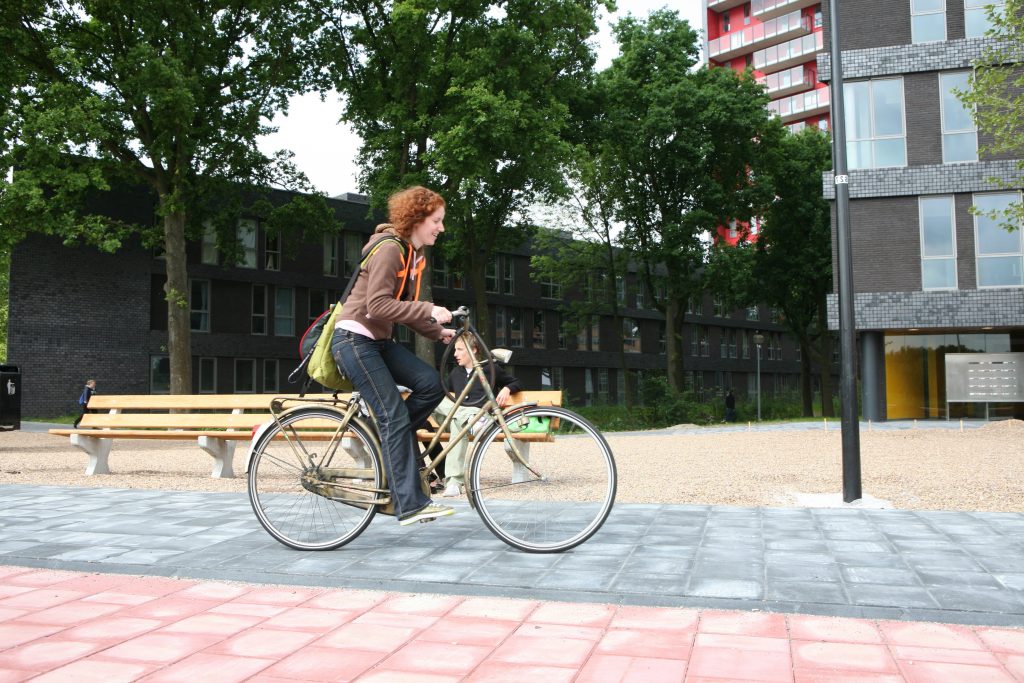 fietsen in een shared space