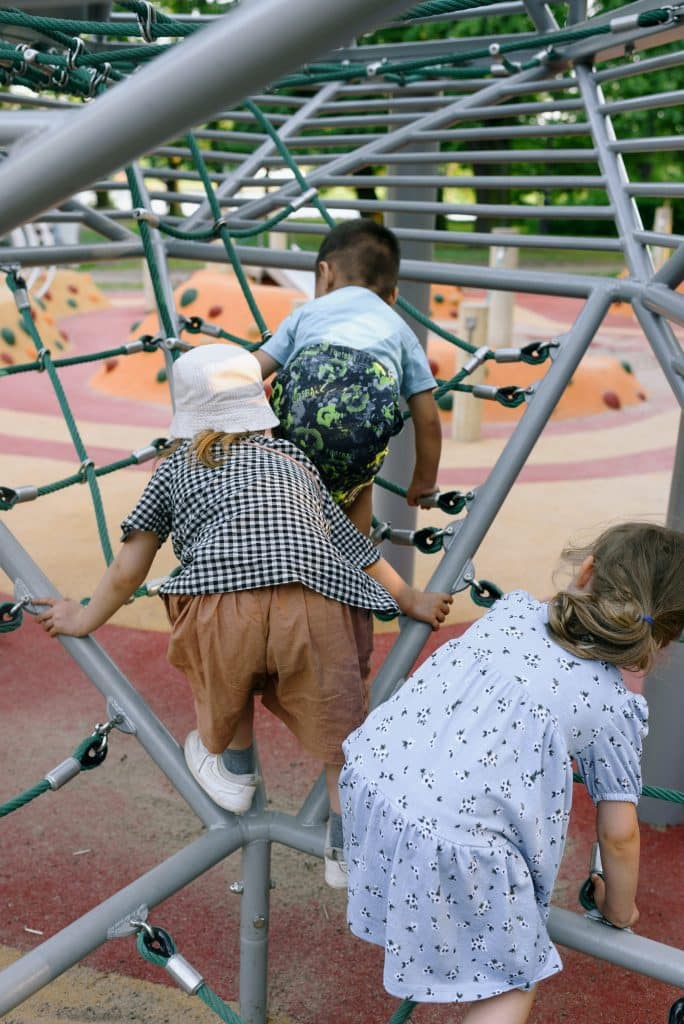 kinderen in het klimrek